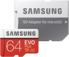 64GB MicroSD (Class 10). UHS-I (U3)+SD adapter, Samsung EVO Plus
