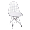 Scaun metalic cromat cu şezut eco piele, 510x470x520.5 mm, alb