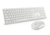 Wireless Keyboard & Mouse Dell KM5221W, Multimedia keys, 2.4Ghz, Russian, White