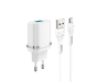Wall Charger XPower + Type-C Cable, 1USB, Fast Charge QC3.0, White