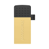   8GB USB2.0/Micro-USB Flash Drive Transcend "JetFlash 380", Gold, Metal Case, OTG (R/W:20/5MB/s)