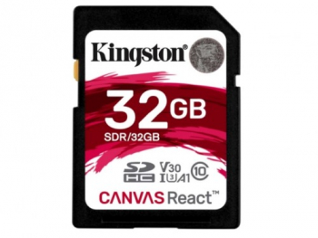 32GB SD Class10 UHS-I U3 (V30) Kingston Canvas React