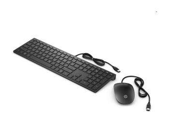 HP Pavilion 400 Wired Keyboard and Mouse, Black