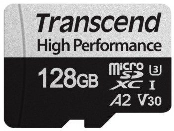 128GB MicroSD (Class 10) UHS-I (U3) +SD adapter, Transcend