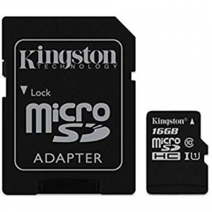 16GB MicroSD (Class 10) UHS-I (U1) +SD adapter, Kingston Canvas Select