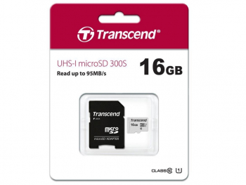 16GB MicroSD (Class 10) UHS-I (U1),+SD adapter Transcend