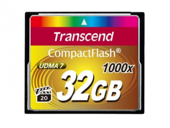 32GB CompactFlash Card, Hi-Speed 1000X, Transcend