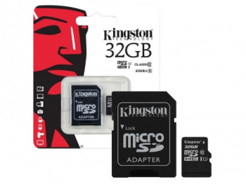 32GB MicroSD (Class 10) UHS-I (U1) +SD adapter, Kingston Canvas Select