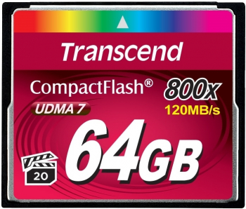 64GB CompactFlash Card, Hi-Speed  800X, Transcend