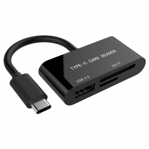 Type-C Card Reader USB,SD, TF (microSD) Gembird "UHB-CR3-02"