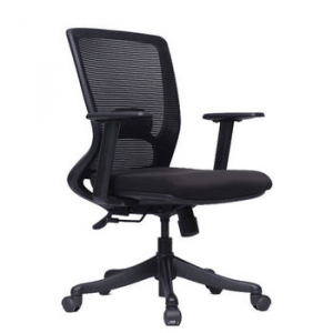 Scaun de birou cu spate din plasa negru şi şezut negru