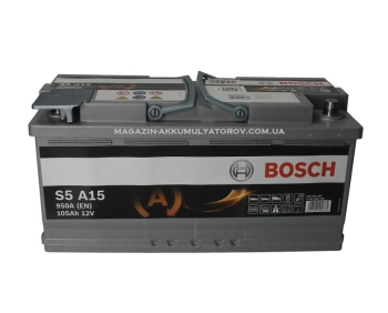 Bosch Аккумулятор 105AH 950A(EN) клемы 0 (393x175x190) S5 a15 AGM