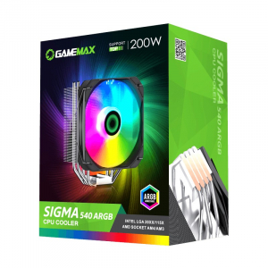 AC Gamemax "Sigma 540" (18-26.3dBA, 800-1600RPM, 38-81CFM, 130mm, PWM, 4x6mm, 200W, 700g.)