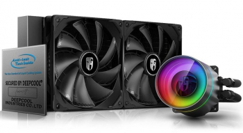 AIO Liquid Cooling Deepcool "CASTLE 280EX" (<39.8dBA, 97.03CFM, 2x140mm, RGB LED, 1600g.)