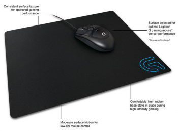Gaming Mouse Pad Logitech G240, 340 x 280 x 1mm, for Low DPI Gaming, 90g.