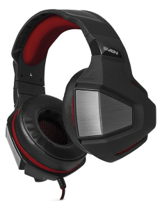 Gaming Headset SVEN AP-G890MV, 50mm drivers, 20-20000Hz, 32 Ohm, 118dB, 553g., 3.5mm, Black/Red