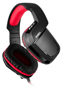 Gaming Headset SVEN AP-G858MV, 40mm drivers, 20-20000Hz, 32 Ohm, 108dB, 262g., 3.5mm, Black/Red