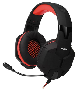 Gaming Headset SVEN AP-G988MV, 50mm drivers, 20-20000Hz, 32 Ohm, 108dB, 300g., 3.5mm, Black/Red