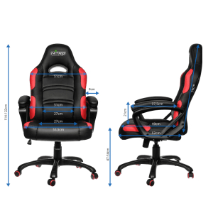 Gaming Chair Gamemax GCR07, Maximum load 125 kg, Rocking mechanism, Black/Red