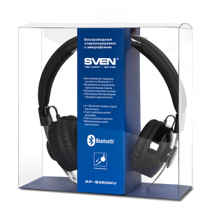 Bluetooth Headset SVEN AP-B350MV with Microphone, Black, 3pin 3.5mm mini-jack