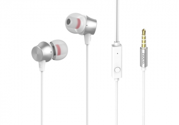 Earphones Hoco M51 White with Microphone, 4pin 3.5mm mini-jack, Cable:1.2m.