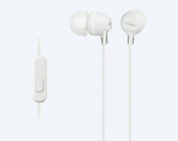 Earphones  SONY  MDR-EX15LP, 3pin 3.5mm jack L-shaped, Cable: 1.2m, White
