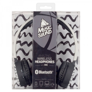 Bluetooth headset, Cellular MUSICSOUND, White/Black Waves
