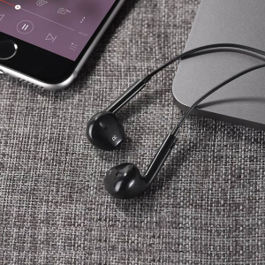 Earphones Hoco M55 Black with Microphone, 4pin 3.5mm mini-jack, Cable:1.2m.