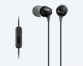 Earphones  SONY  MDR-EX15LP, 3pin 3.5mm jack L-shaped, Cable: 1.2m, Black