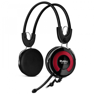 Headset SVEN AP-545MV with Microphone, Black-red, 2 x 3,5mm jack (3 pin)