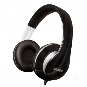 Headset SVEN AP-940MV with Microphone, Black-White, 3,5mm jack (4 pin), adapter 2 x 3,5mm jack 3pin
