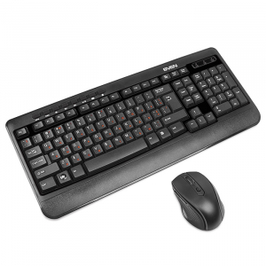 Wireless Keyboard & Mouse SVEN Comfort 3500, Multimedia, Nano rec., 2.4GHz, 2xAAA/1xA, Black