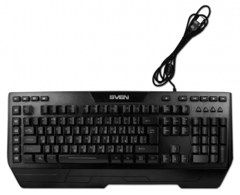 Gaming Keyboard SVEN KB-G9600, Multimedia, 6 G-keys, Macro, 3 color backlight, Wrist rest, USB