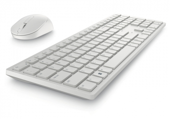 Wireless Keyboard & Mouse Dell KM5221W, Multimedia keys, 2.4Ghz, Russian, White