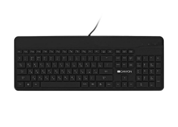 Keyboard Canyon HKB5, Multimedia, Slim, Silent, Backlight, Soft touch, USB, Black