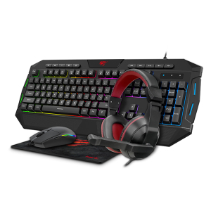 Gaming Keyboard & Mouse & Mouse Pad & Headset Havit KB501CM, US Layout, USB/3.5mm 