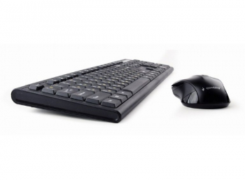 Wireless Keyboard & Mouse Gembird KBS-WM-03-RU, Multimedia, Nano reciver, 2.4GHz, 1xAA/1xAAA, Black