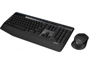 Wireless Keyboard & Mouse Logitech MK345, Media keys, Spill-resist, Palm rest, 1000dpi, 3 buttons, 2