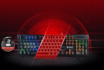 Gaming Keyboard Bloody B500N, Mecha-Like, Neon Glare, Game Mode, Water-Resistant, Black, USB 