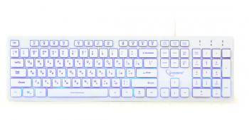 Keyboard Gembird KB-UML3-01, Slimline, Silent, Fn key, 3-color backlight, White, USB