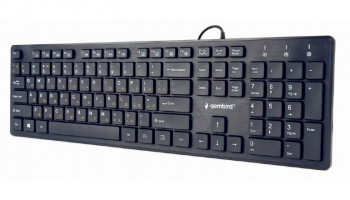 Keyboard Gembird KB-MCH-03, Slimline, Silent, Fn key, chocolate type keys, Black, USB