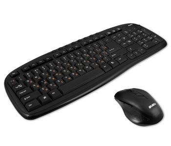 Wireless Keyboard & Mouse SVEN KB-C3600W, Multimedia,  Nano rec., 2.4GHz, 1xAA/2xAAA, Black