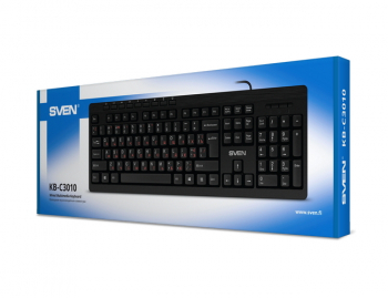 Keyboard SVEN KB-C3010, Multimedia, Splash proof, Black, USB