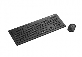 Wireless Keyboard & Mouse Canyon SET-W4, Multimedia, Chocolate key caps, 1xAA/1xAAA, Black  