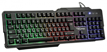 Gaming Keyboard Qumo Cobra, 12 Fn keys, Metal plate, Backlight, Black, USB