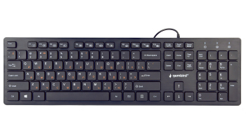 Keyboard Gembird KB-MCH-03, Slimline, Silent, Fn key, chocolate type keys, Black, USB