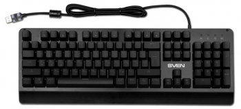 Gaming Keyboard SVEN KB-G9700 Mechanical, Red SW, RGB, Anti ghosting, Metal plate, Black, USB  
