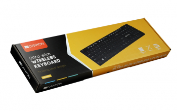 Wireless Keyboard Canyon HKB-W2, Multimedia, Ultra slim, Floating keys, 2xAAA, Black