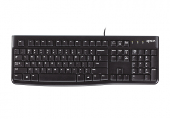 Keyboard Logitech K120 Retail, Thin profile, Quiet typing, Spill-resistant, Black, USB