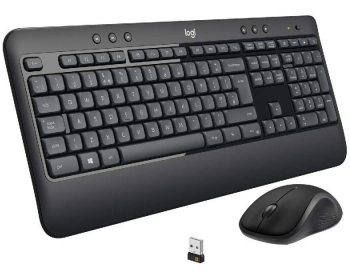 Wireless Keyboard & Mouse Logitech MK540, Spill-resistant, Quiet typing, Palm rest, Media Control, 1